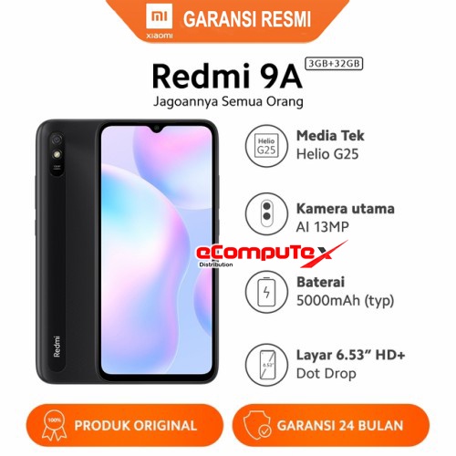 HANDPHONE XIAOMI REDMI 9 A 3/32 GB / HP XIAO MI REDMI 9A 3+32GB  ORIGINAL GARANSI RESMI