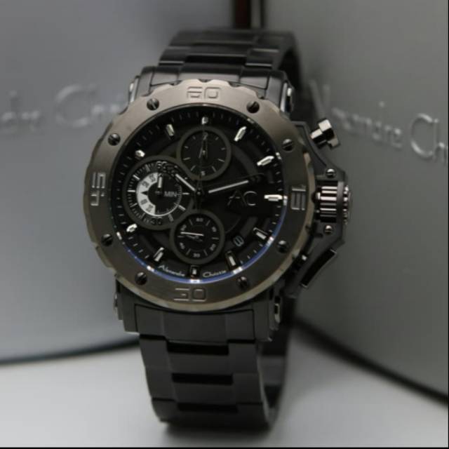 Jam pria Alexandre christie AC9205 full black