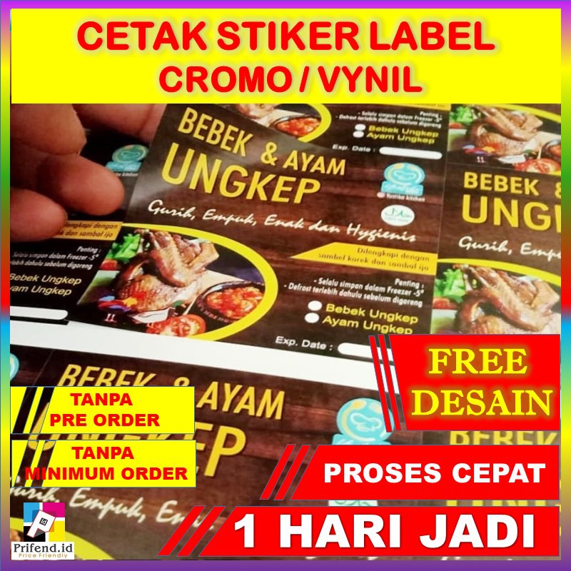 

Cetak Stiker Vinyl / Cetak Stiker Label Kemasan / Label Usaha Makanan / Cetak Label Minuman
