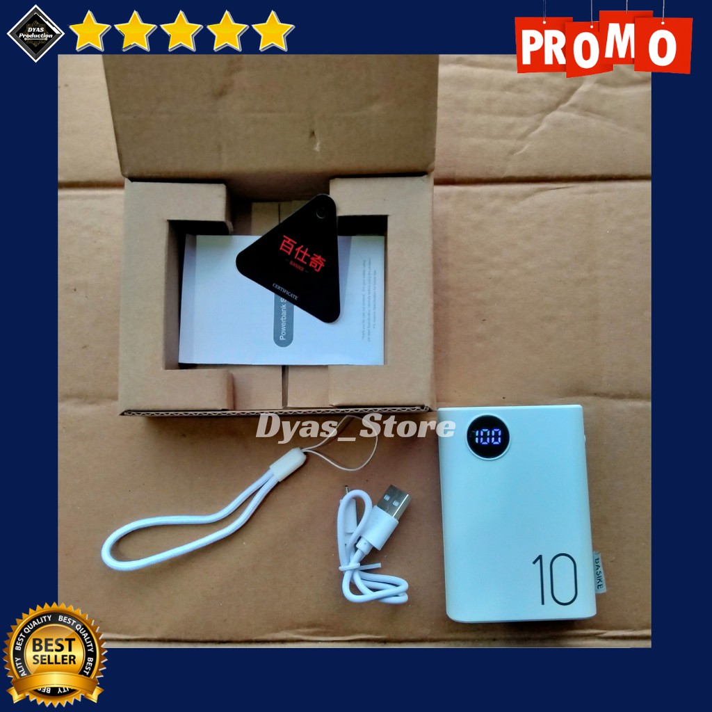 Powerbank BASIKE 10.000 mAh Dual USB LED KIVEE PT126P 20.000 mAH ORI