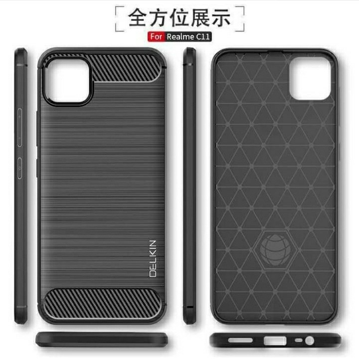 REALME C3 C11 C12 C15 Silicon Carbon Slim Fit Soft Case Premium