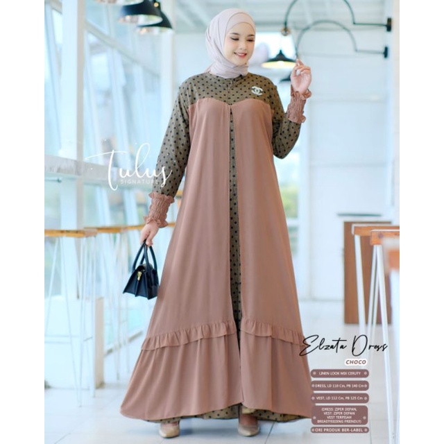 ELZATA DRESS - Gamis Muslim Syari - Gamis Busui - Gaamis Premium Murah - Gamis Terbaru - Gamis Dewas