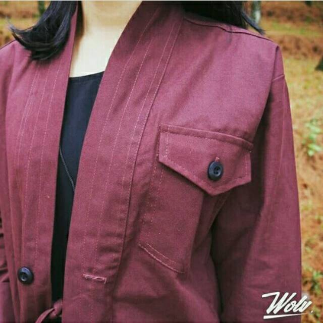 Jaket Kimono Maroon