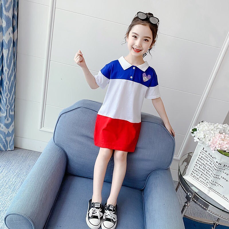 Promo !! Dress anak perempuan gemes import LS Dress polo clown cute sz 3-6thn
