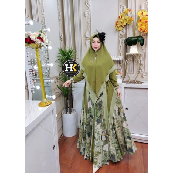 Aqifa Syar'i ORI by HK Dermawan / Gamis Set Syar’i / Gamis Pesta Mewah / Dress Muslimah Branded / Baju Syari Terbaru / Gamis Syari Mewah-1