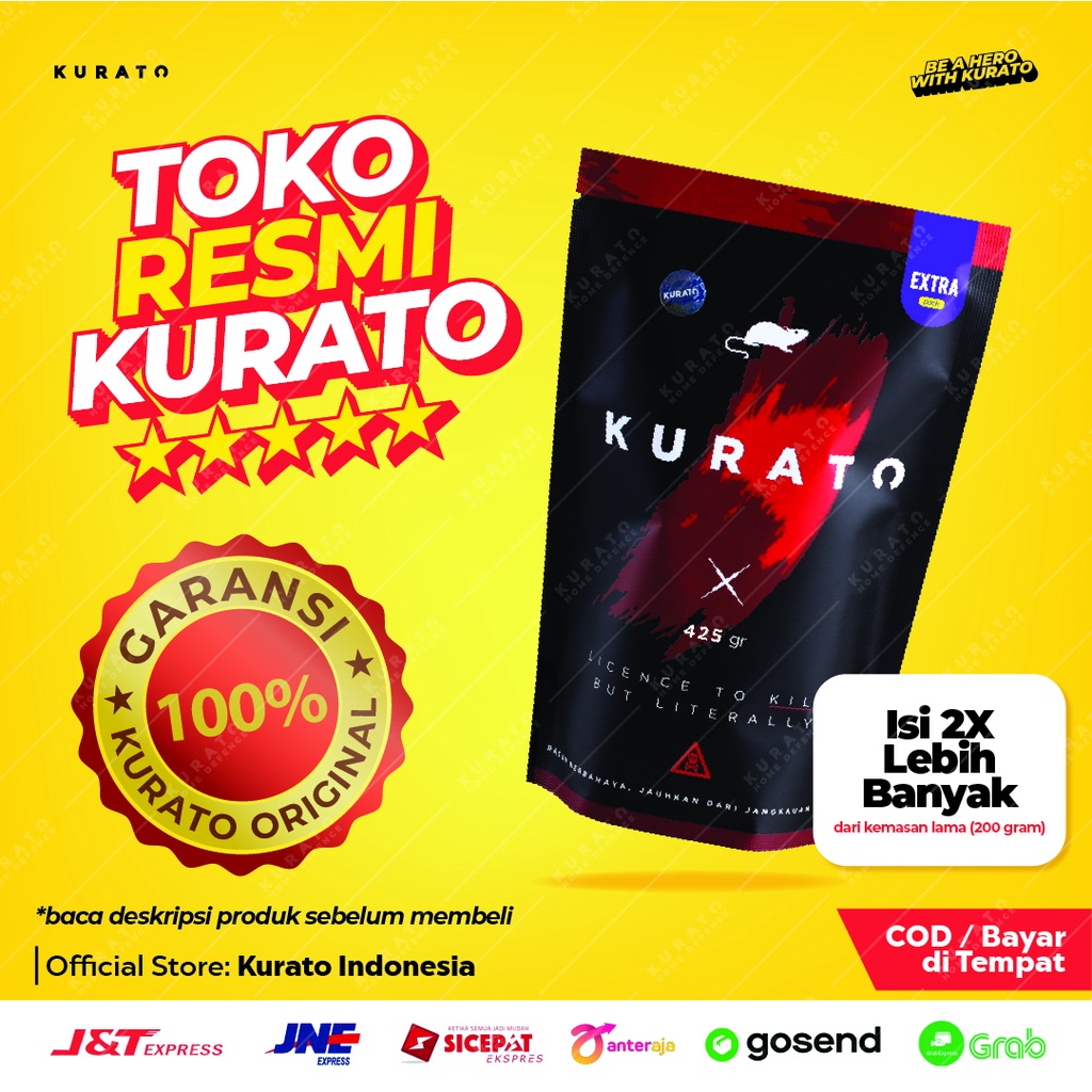 KURATO EXTRA 425GRAM LEBIH BESAR PEMBASMI TIKUS ORIGINAL RACUN TIKUS 100% AMPUH BERKELAS BERKUALITAS