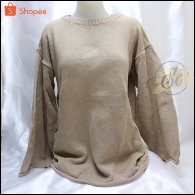 [✅COD]SWEATER RAJUT WANITA ZERO QUALITY SUPER PREMIUM / ATASAN OVERSIZE || SWEATER POLOS-MOCCA