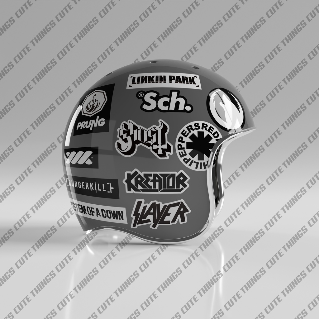 stiker pack spesial series black white untuk hp laptop helm tumbler motor brand band hype