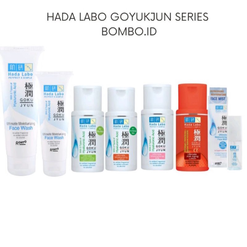 Hada Labo Gokujyun Series Ultimate Moisturizer - Premium Lotion - Face Wash - Mist - Milk Light