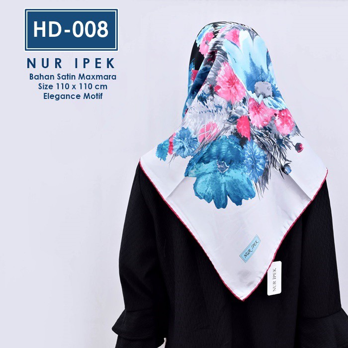 Kerudung Satin Segiempat / Segiempat Motif / Jilbab Nuripek ASLI