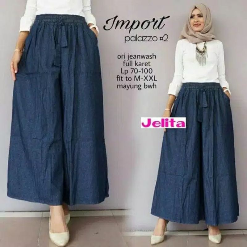 Kulot Jeans Super Jumbo XXL Big Size Model Payung Murah Bntg