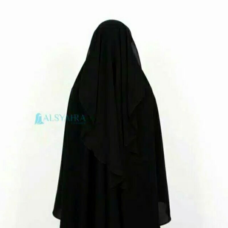 Niqab Yaman eagle Eyes Sifon Silk Jetblack