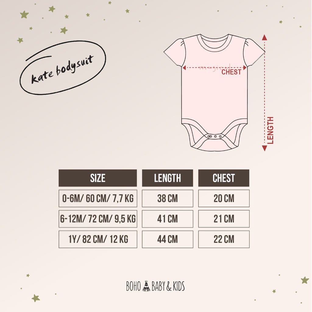 BOHO BABY KATE BODYSUIT JUMPER BAYI 0-1 Tahun BOHOBABY BOHOPANNA