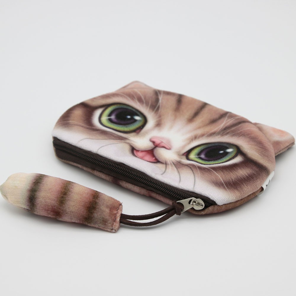 Tas Pouch Holder Kosmetik Makeup Gadget Desain Kartun Kucing Lucu