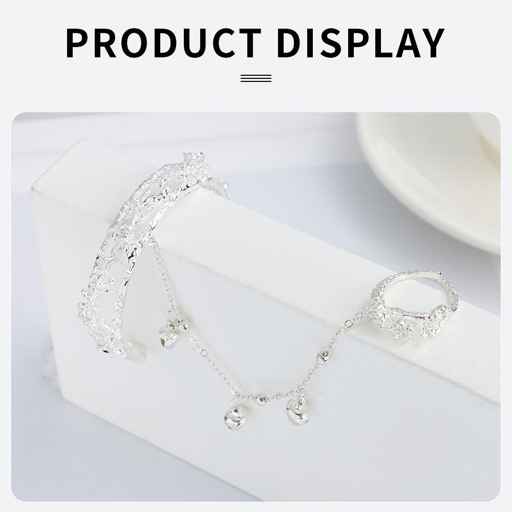 Solighter Kupu-Kupu Lonceng Cincin Gelang Kreatif Wanita Gadis Perhiasan Gaya Antik Cina Bangle Pesona Bracelet