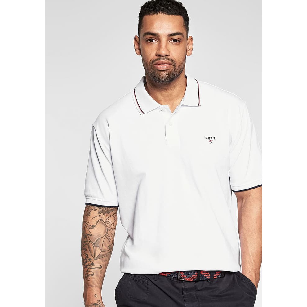 Terlaris Polo Big Size - S.OLIVER Polo Shirt with color accents Kaos Kerah