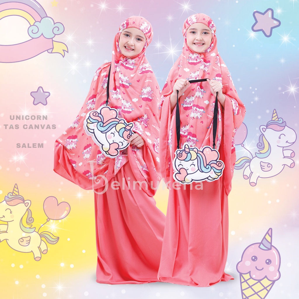 Mukena Anak Unicorn ( Tas Canvas )