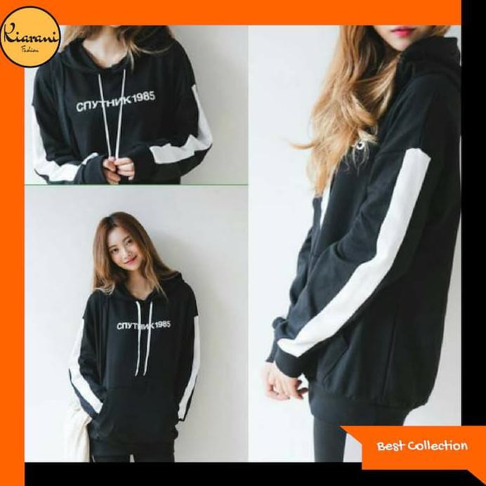 SWEATER HOODIE WANITA CHYNHTK 1985 - HITAM PILIHAN KEREN
