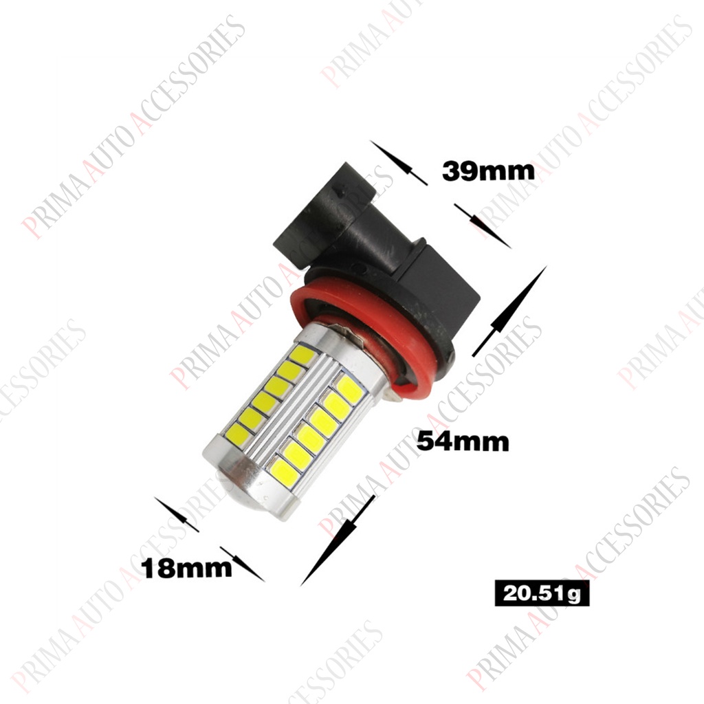 Lampu H11 33 LED Kedip Putih 12 Volt