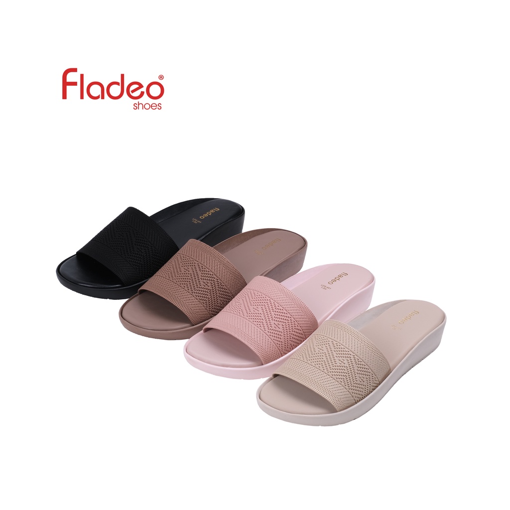 Fladeo K21/LDS491-1RV/Sandal Slide Wanita [ Flat Slippers Sandals ]