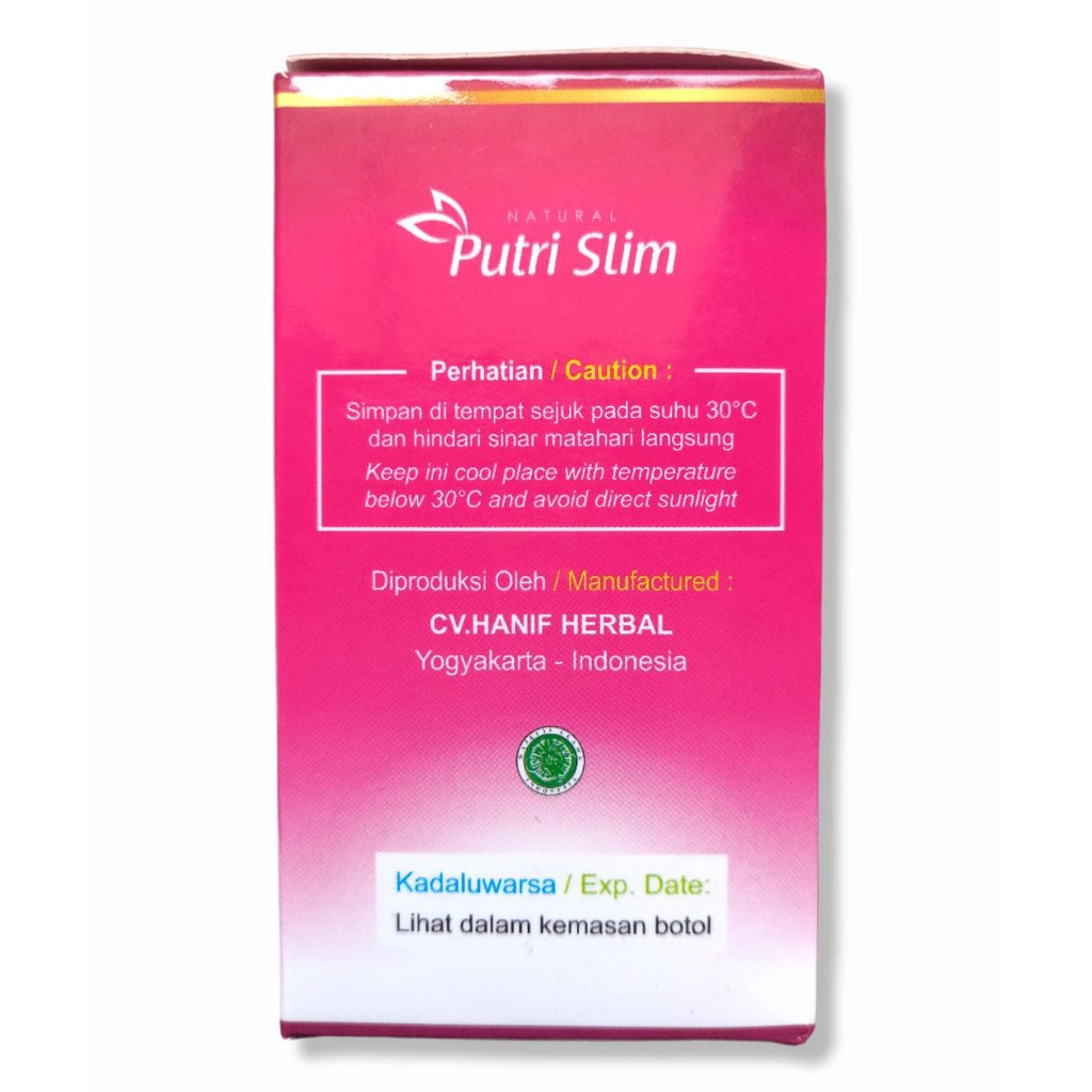 Kapsul Pelangsing Putri Slim 60 Kapsul | Putri Slim Herbal Alami