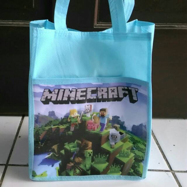 

PROMO - tas souvenir ultah / goodiebag / bingkisan minecraft isi 12 pcs lusinan murah