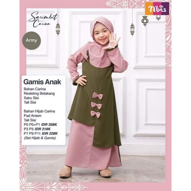 PROMO GAMIS ANAK NIBRAS CARINA ARMY P0+