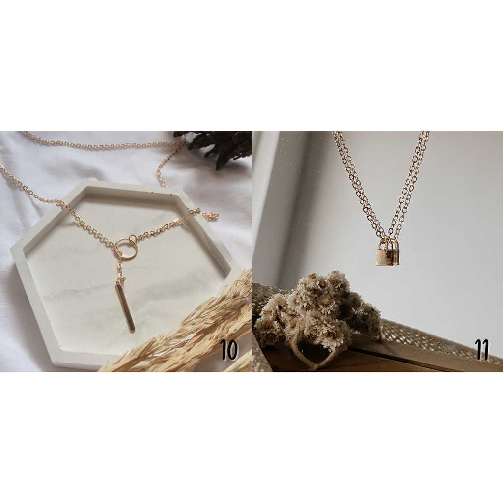 Lock&amp;Key Necklace / Perhiasan Kalung Wanita Aksesoris Fashion