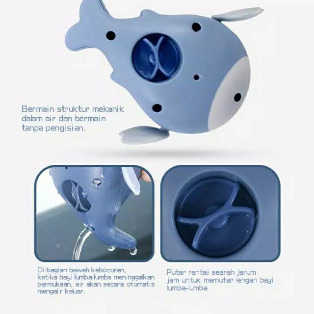 Mainan Mandi Bayi Ikan Paus Kura Kura Berenang Di Air