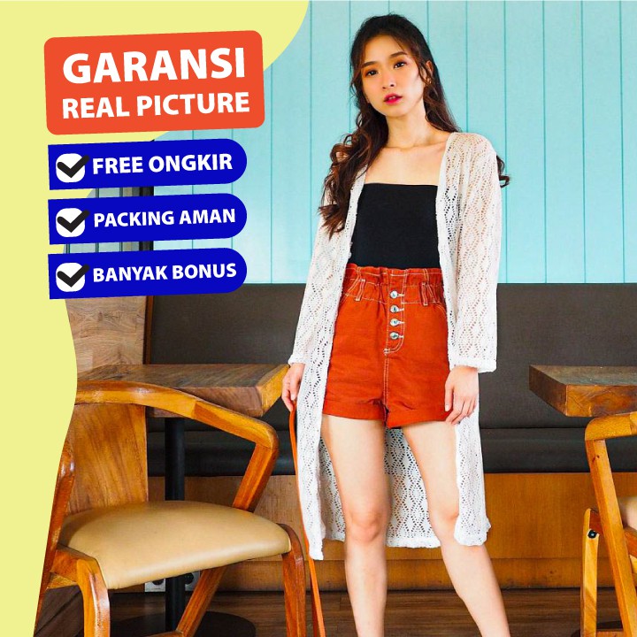 ❤️✨Lace Long Dress Cardigan Brokat Outer Panjang Wanita Terbaru Ala Korea