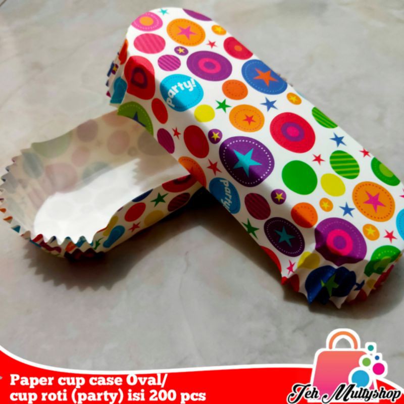 

Paper cup case Oval/cup roti (Party) isi 200 pcs