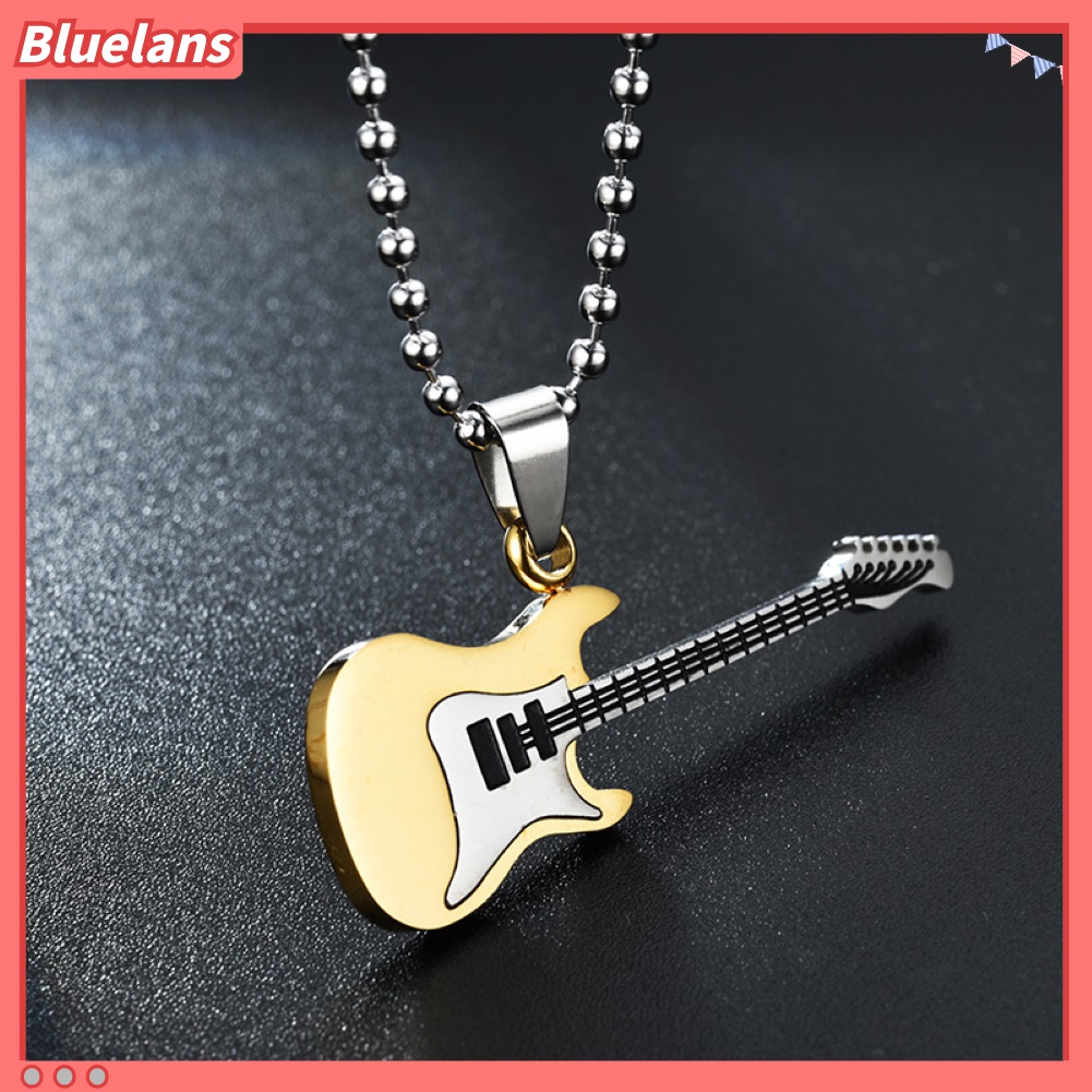 Kalung Rantai Panjang Liontin Gitar Gaya Hip Hop Untuk Pria Dan Wanita