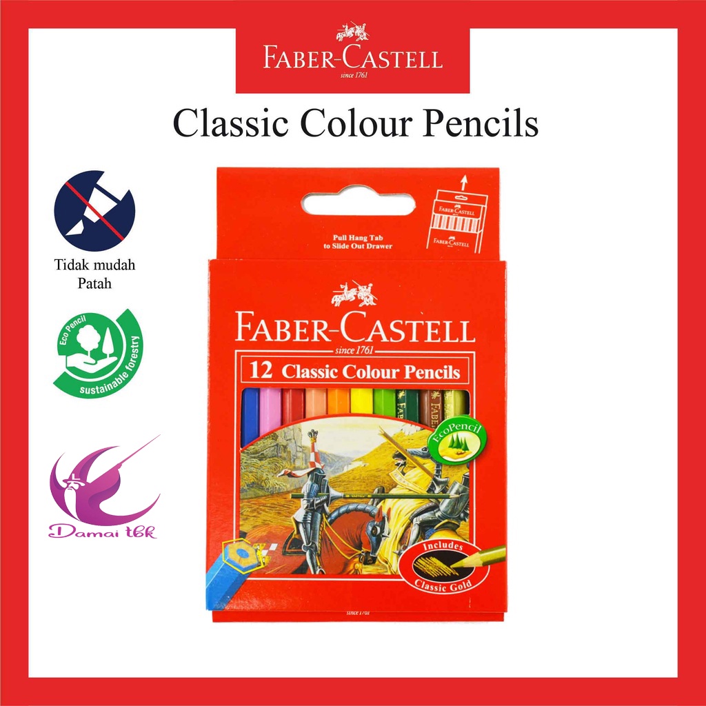 

Pensil Warna Faber Castell 12 Warna Classic Pendek / panjang - 12Warna