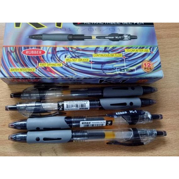 

☼ Pulpen Bolpen Ball Point Gel Pen KENKO Joyko K-1 0.5 mm Hitam Grosir! ❈