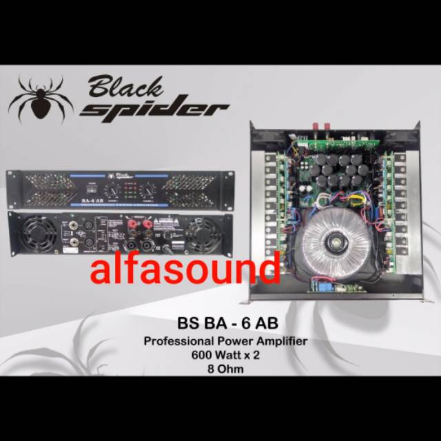 POWER AMPLIFIER BLACK SPIDER BS BA6 AB AMPLI BLACKSPIDER BA 6 ORIGINAL