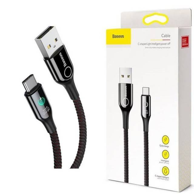 Kabel Data USB Type C BASEUS Automatic Power-Off 1M 2.4A Type-C