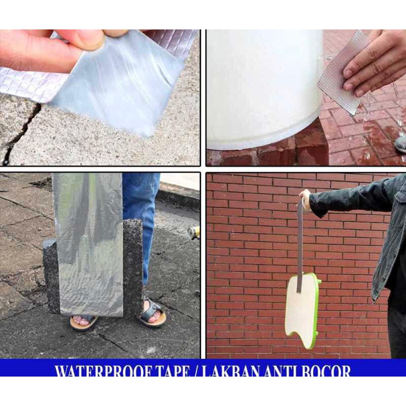 Lakban Anti Bocor Aluminium Foil Waterproof Tape Tahan Air &amp; Panas Serbaguna