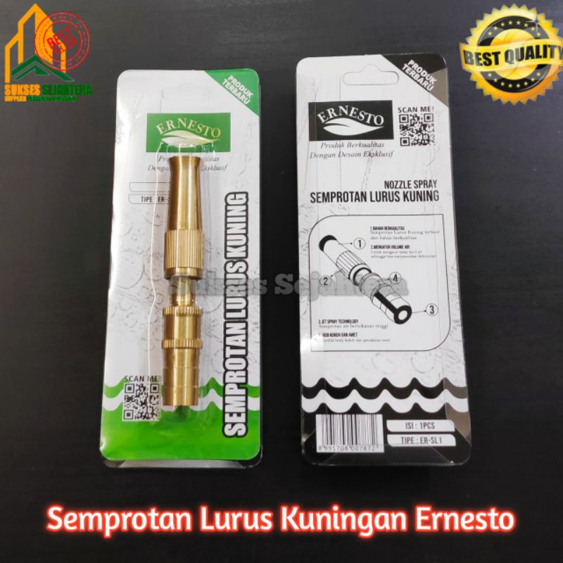 Semprotan/Nozzle Lurus Kuningan Ernesto