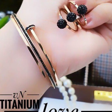 Titanium Gelang Plus Cincin Bola 23ip