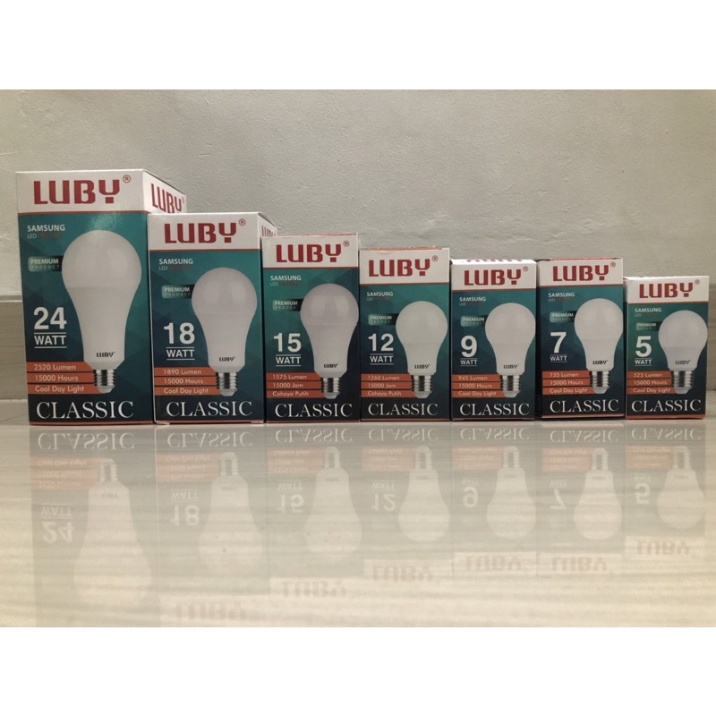 BOHLAM LED LUBY CLASSIC CAHAYA PUTIH PAKET 10 PCS 7 WATT