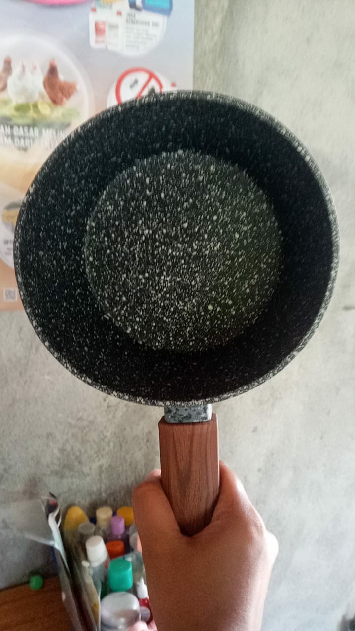 Yoshikawa Panci Sauce Pan Saucepan Mpasi Susu Marble Granit Anti Lengket 18cm 18 Cm Mj 1208 Mj1208