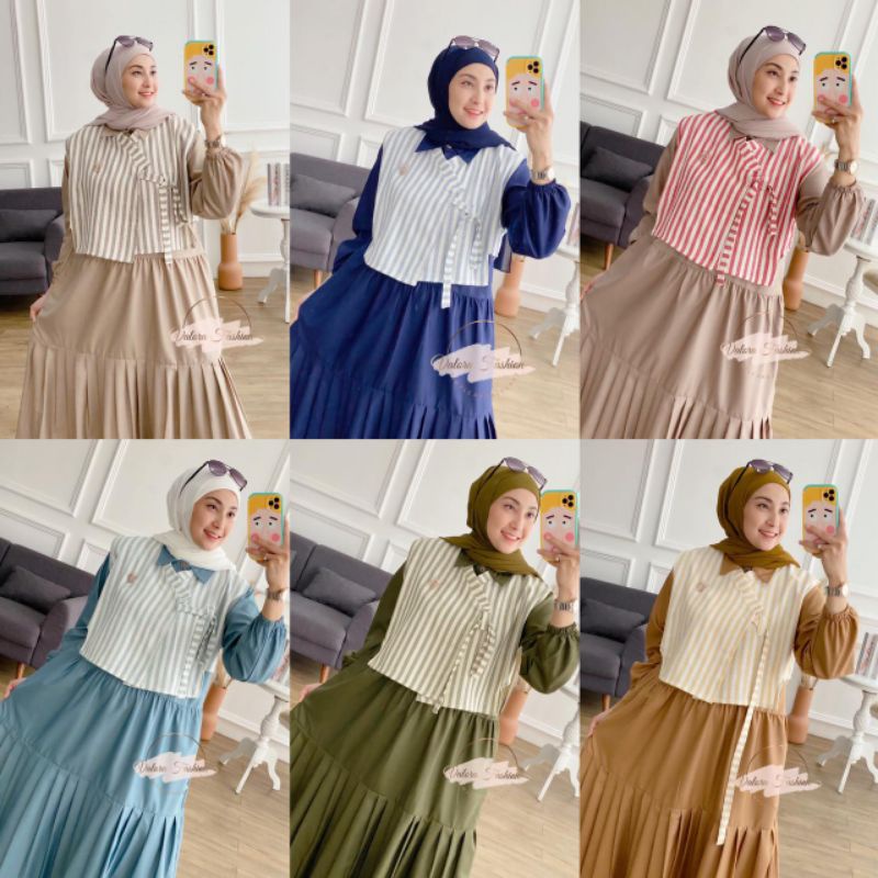 VALORA MIDI DRESS PLUS ROMPI OUTER REMBULAN ORI VALORA BY GAGIL BUSUI WUDHU FRIENDLY