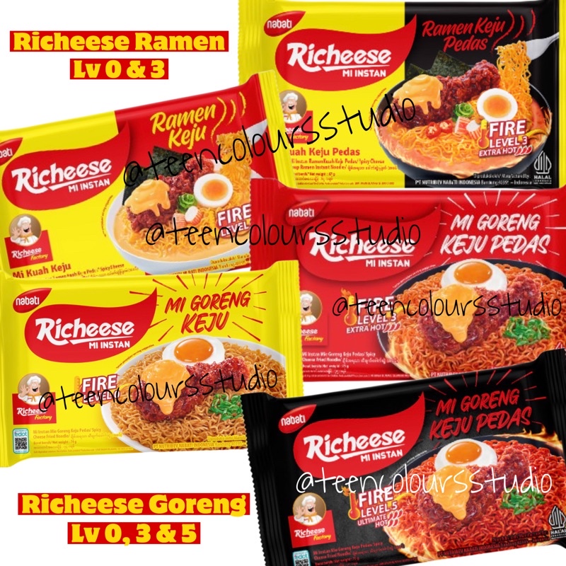 RICHEESE MIE KEJU GORENG RAMEN LV 0 , 3 , 5 & BEST WOK HITS VIRAL - Mie Gaga Trending - Indomie Keba