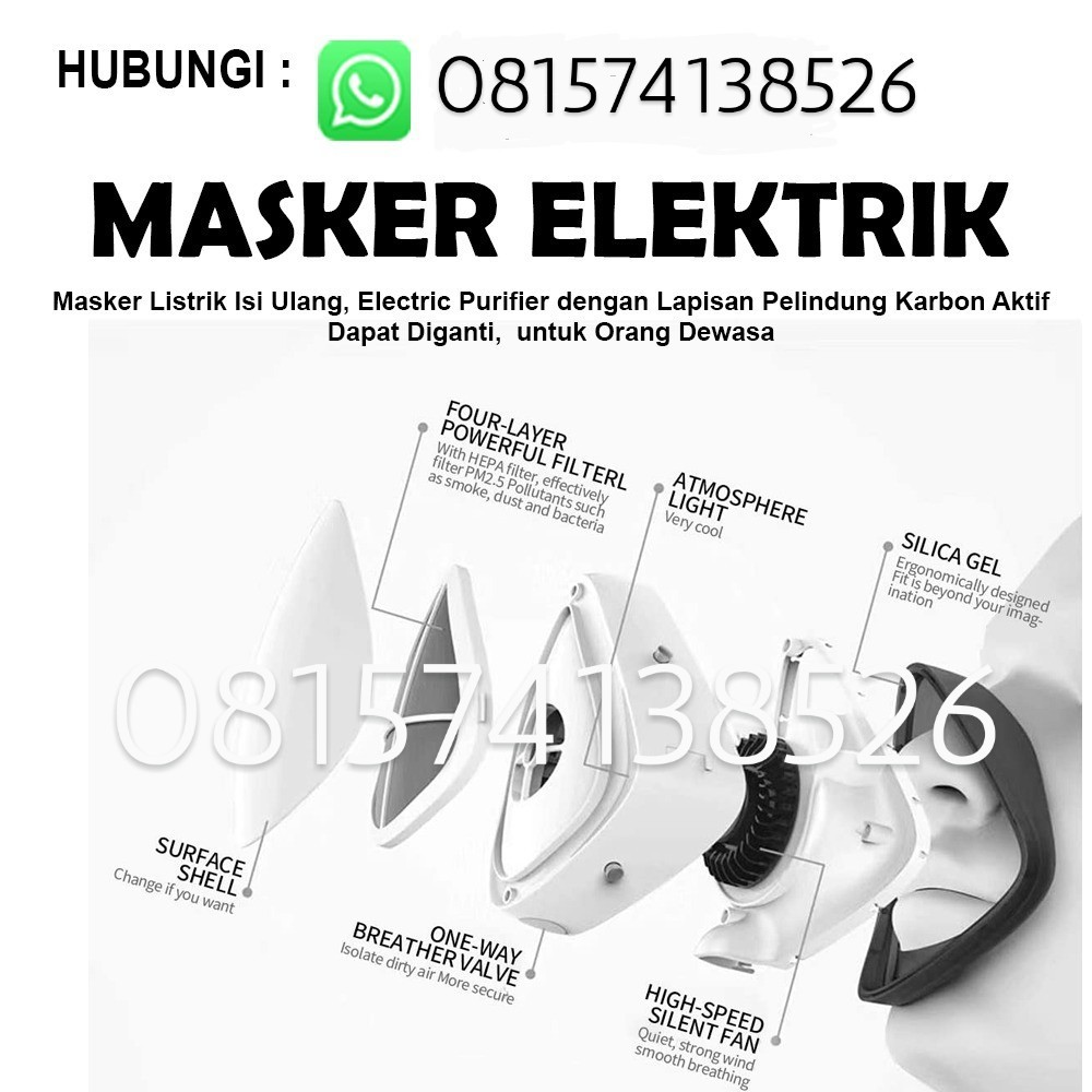 masker elektrik mask kn95 blue biru anti polusi bakteri virus