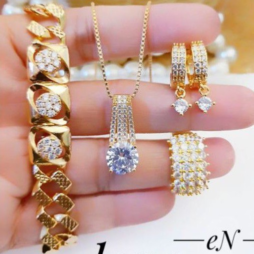 Xuping Set Perhiasan Wanita Warna Emas Terlaris 5232L