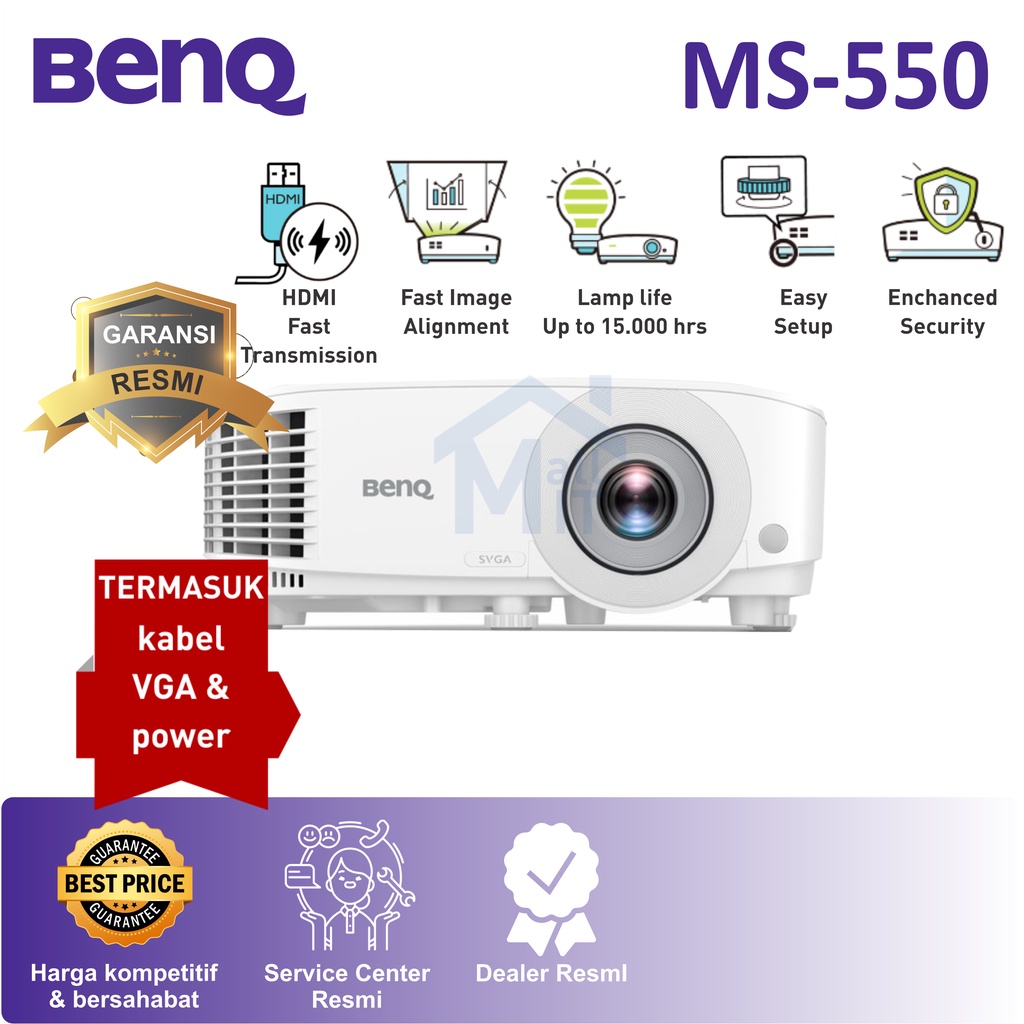 PROYEKTOR BENQ MS-550 MS 550 BENQ MS550 Proyektor DLP TV Turner GARANSI RESMI