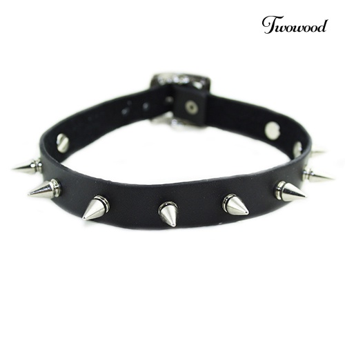 Kalung Choker Bahan Kulit Imitasi Gaya Gothic Punk Untuk Pria Dan Wanita