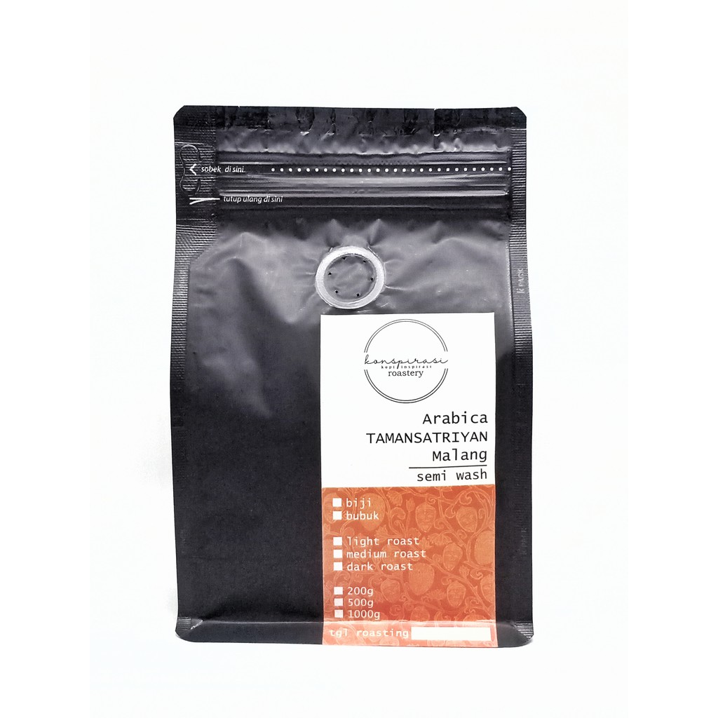 

Kopi Arabica TAMANSATRIYAN Malang 200 g (biji/bubuk)