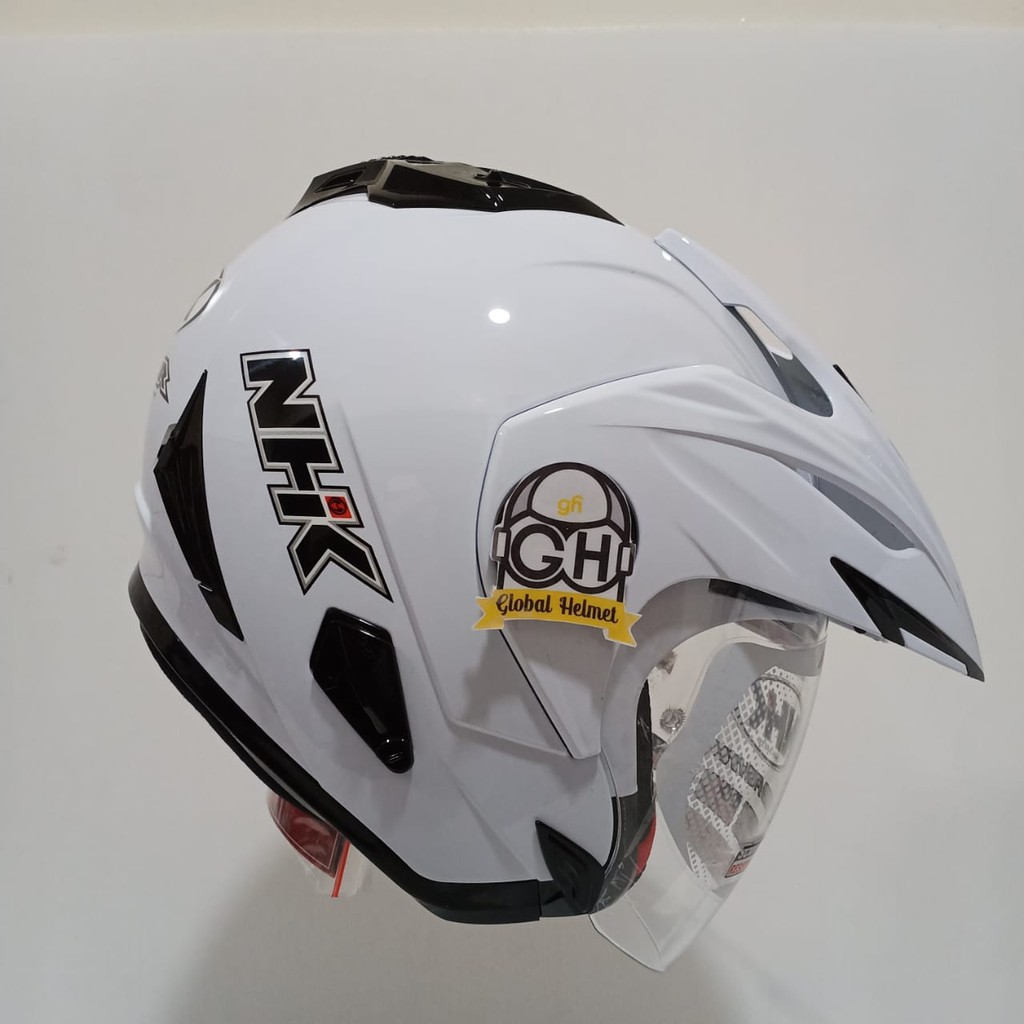 HELM HALF FACE NHK AVIATOR DOUBLE VISOR WHITE