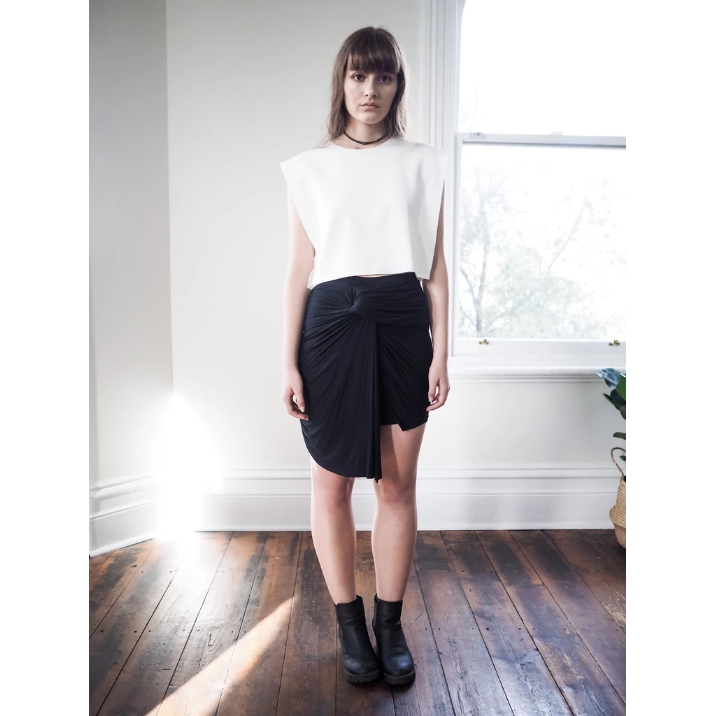 Hello Parry Avery Knot Detail Jersey Skirt